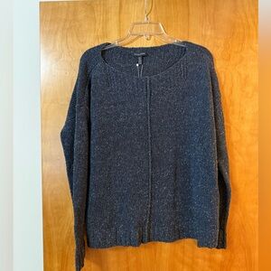 Eileen Fisher Twisted Silk Knit Wide Neck Top Sweater NWT Petite Large PL